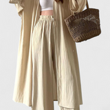 Suella Casual Two-Piece Set with Long Cardigan and Side Slit