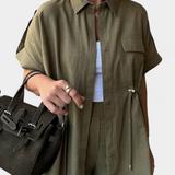 Lani Relaxed Cotton and Linen Shirt and Pants Set