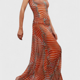 Silvina Retro Mesh Set with Wave Print and Flowing Cut