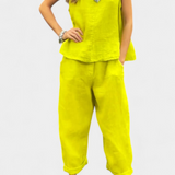 Leona Sleeveless Vest and Pants Set in Cotton Linen