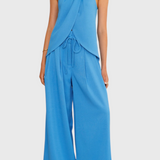 Bernadina Linen Set with Front Opening Top and Wide Leg Pants