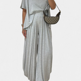 Trista Casual Set of Soft Top and Wide Leg Pants