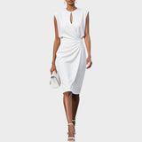 Moana – Long Sleeve Midi Dress with Round Neck