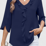 Annemiek Casual Blouse with Loose Cut and Sophisticated Style