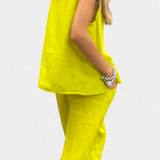 Leona Sleeveless Vest and Pants Set in Cotton Linen