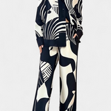 Basilisa Wide Leg Set with Graffiti Print