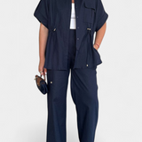 Lani Relaxed Cotton and Linen Shirt and Pants Set