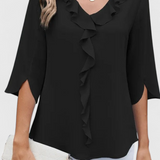 Annemiek Casual Blouse with Loose Cut and Sophisticated Style