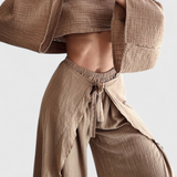 Maeva Casual Two-Piece Set with Opening and Bow