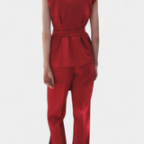 Carlen - Classic Vest with Belt and Wide Leg Pants Set