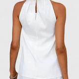 Bernadina Linen Set with Front Opening Top and Wide Leg Pants