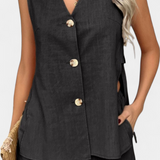 Loren Relaxed Style Sleeveless Linen Set