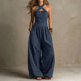 Mariana | Wide-Leg Jumpsuit with Crossover Halter Neckline