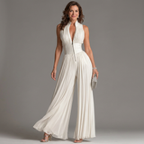 Aitana | Pleated Halter-Neck Jumpsuit with Defined Waist