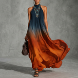 Claudia | Ombre Halter-Neck Maxi Dress with Flowing Silhouette