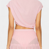 Nalia Chiffon Skirt with Elastic Waist and Flowing Layers