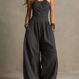 Mariana | Wide-Leg Jumpsuit with Crossover Halter Neckline