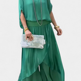 Maravilla – Two-Piece Flowing Set with Loose Top and Asymmetrical Skirt