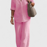 Skye Two-Piece Linen and Cotton Set with Relaxed Silhouette